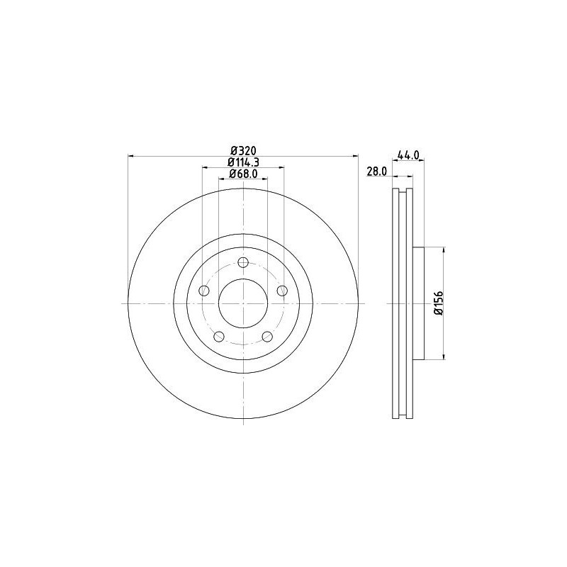 Disco freno asse anteriore - HELLA BRAKE