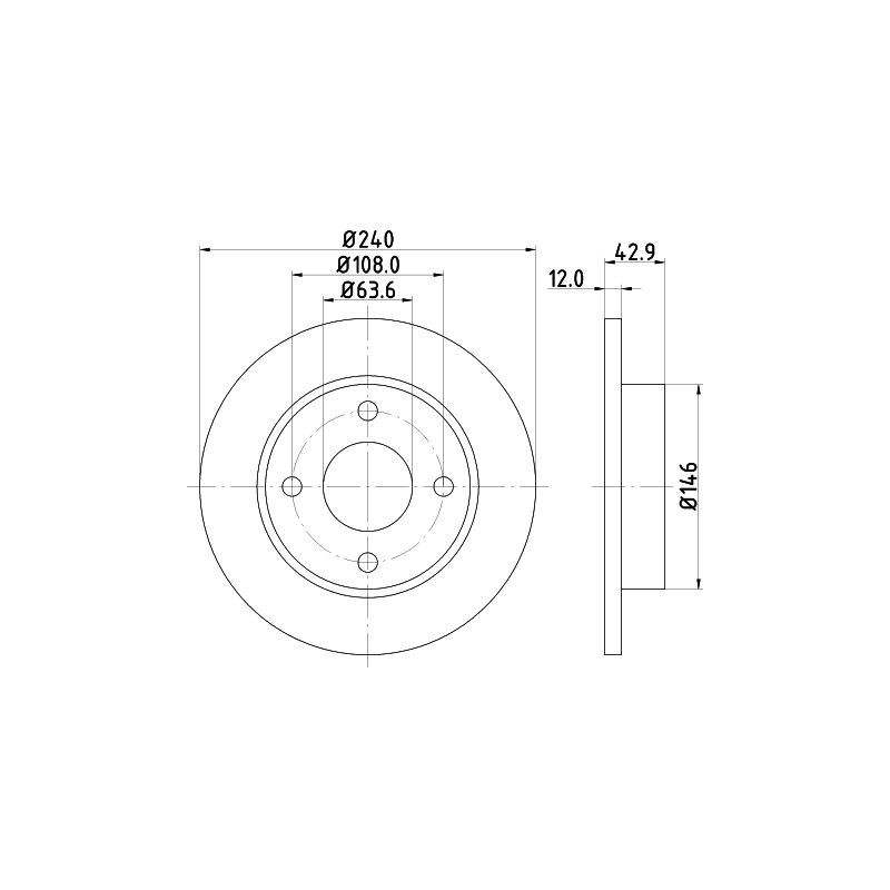 Disco freno asse anteriore - HELLA BRAKE