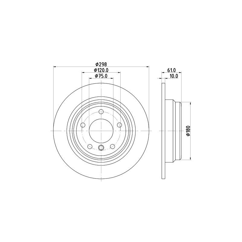 Disco freno asse anteriore - HELLA BRAKE