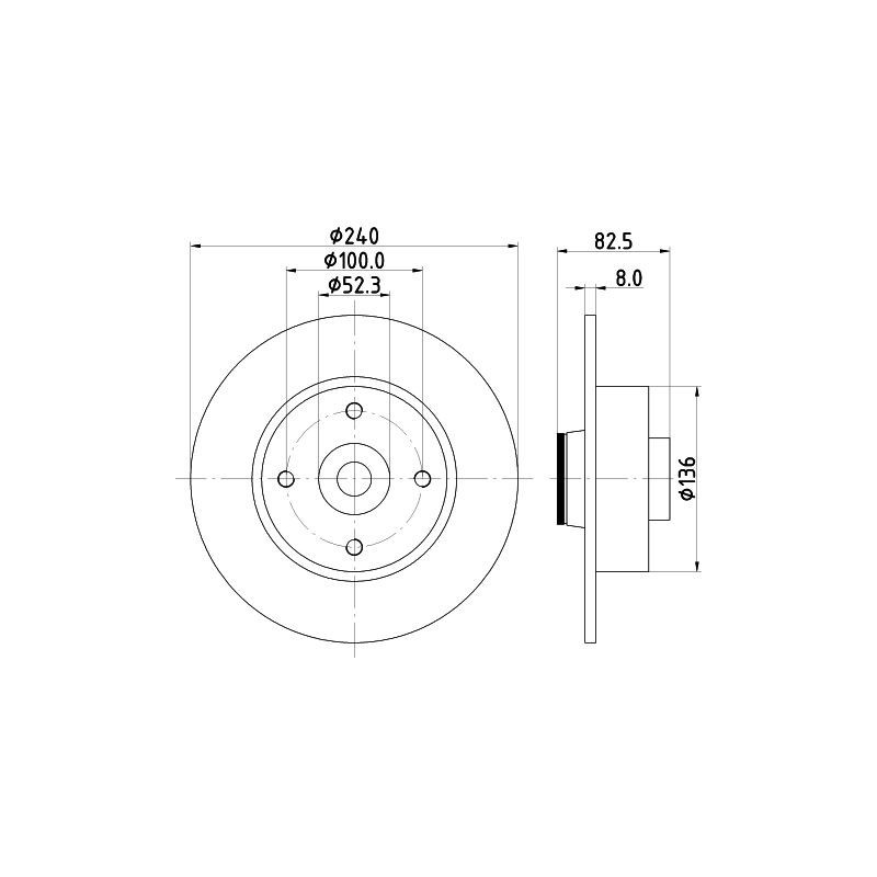 Disco freno asse posteriore - HELLA BRAKE