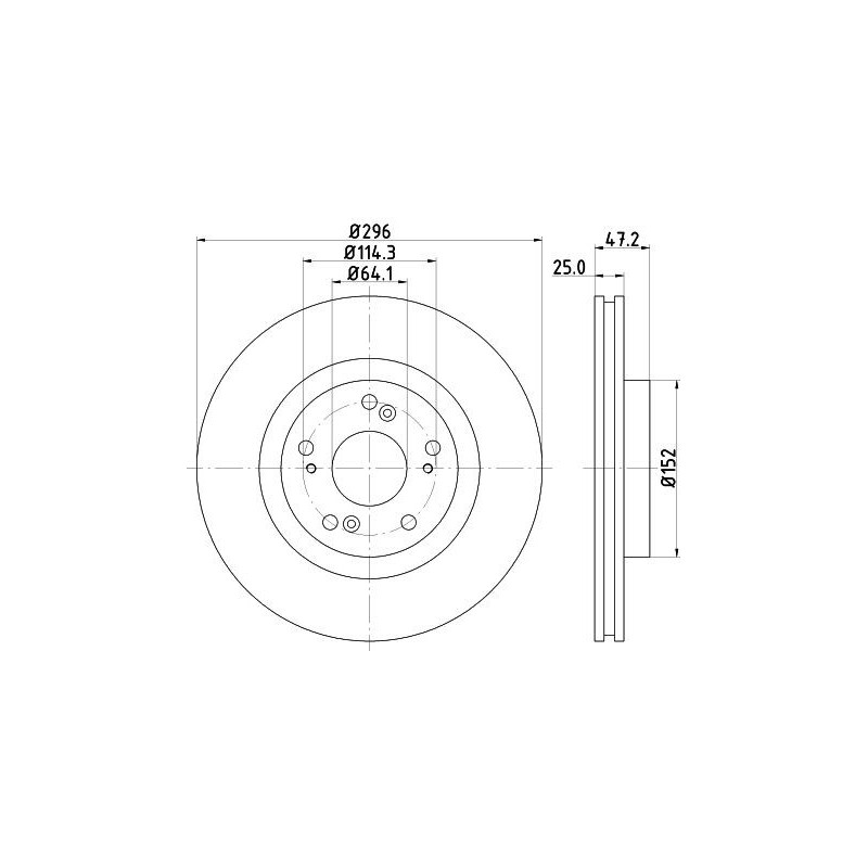 Disco freno asse anteriore - HELLA BRAKE