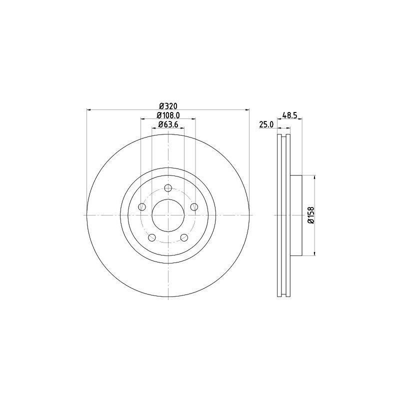Disco freno asse anteriore - HELLA BRAKE