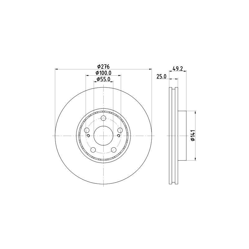 Disco freno asse anteriore - HELLA BRAKE