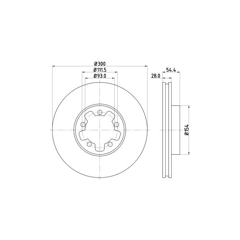Disco freno asse anteriore - HELLA BRAKE