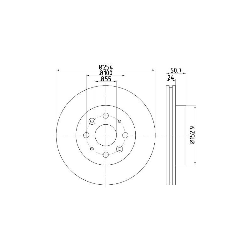 Disco freno asse anteriore - HELLA BRAKE