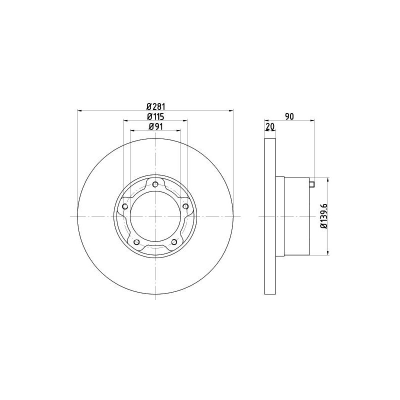 Disco freno asse anteriore - HELLA BRAKE