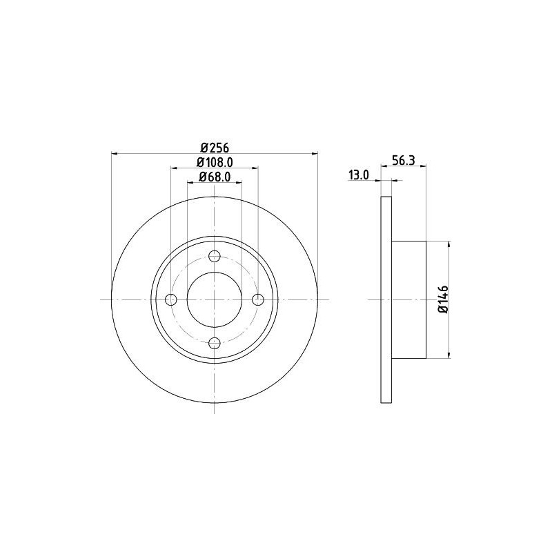 Disco freno asse anteriore - HELLA BRAKE
