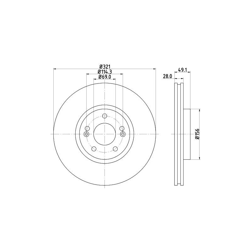 Disco freno asse anteriore - HELLA BRAKE
