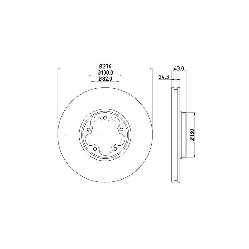 Disco freno asse anteriore - HELLA BRAKE