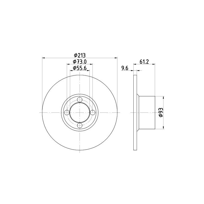 Disco freno asse anteriore - HELLA BRAKE
