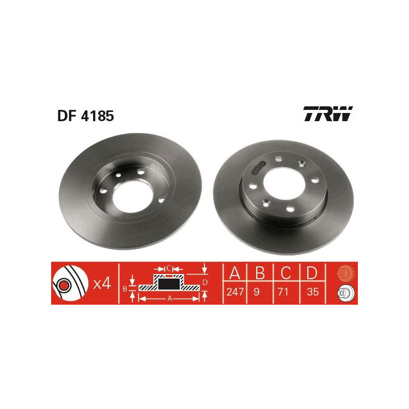 Disco freno asse posteriore - TRW