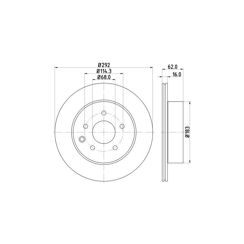 Disco freno asse posteriore - HELLA BRAKE