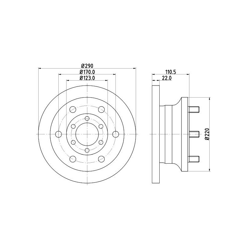 Disco freno asse anteriore - HELLA BRAKE