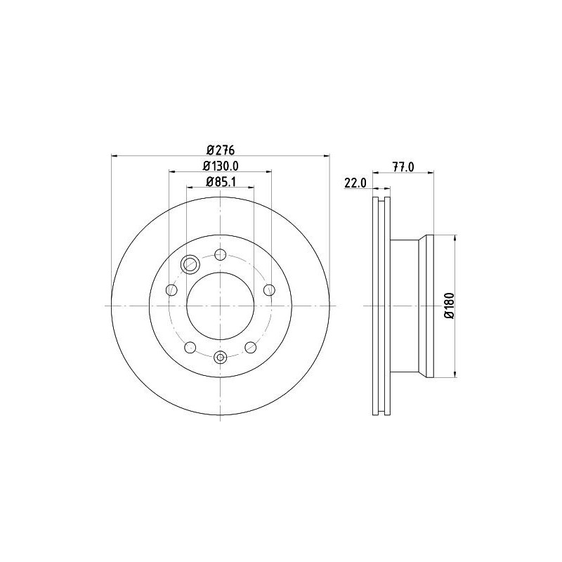 Disco freno asse anteriore - HELLA BRAKE