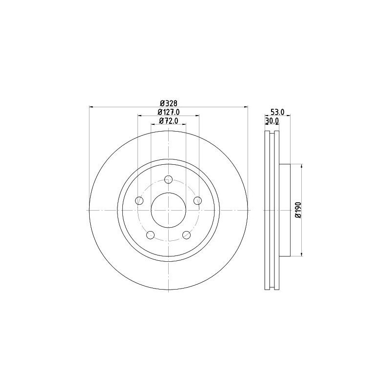 Disco freno asse anteriore - HELLA BRAKE