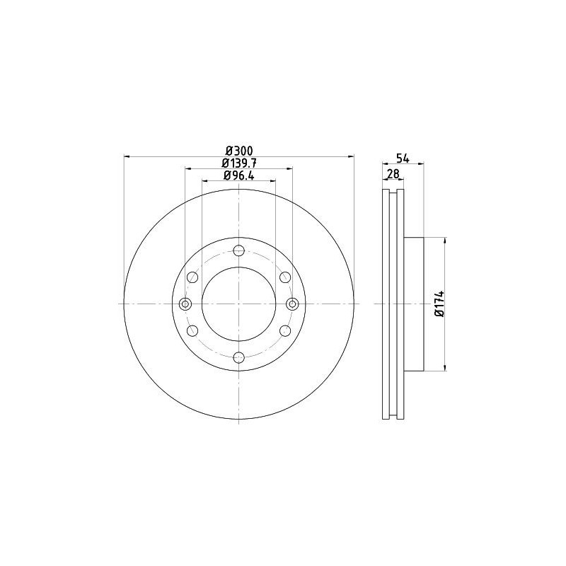 Disco freno asse anteriore - HELLA BRAKE