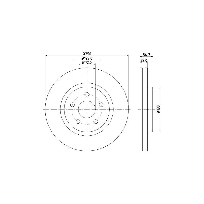Disco freno asse anteriore - HELLA BRAKE