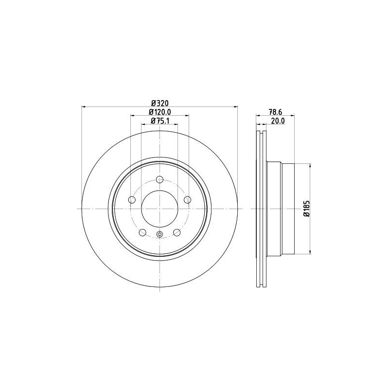 Disco freno asse posteriore - HELLA BRAKE