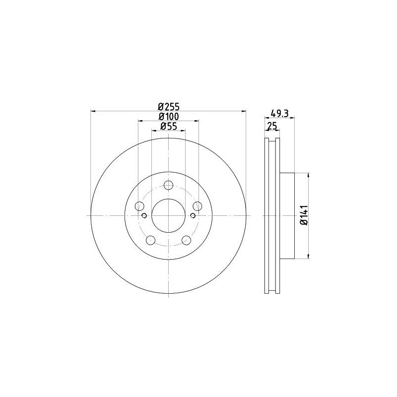 Disco freno asse anteriore - HELLA BRAKE