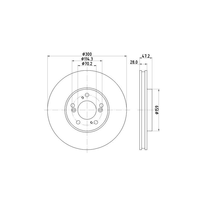 Disco freno asse anteriore - HELLA BRAKE