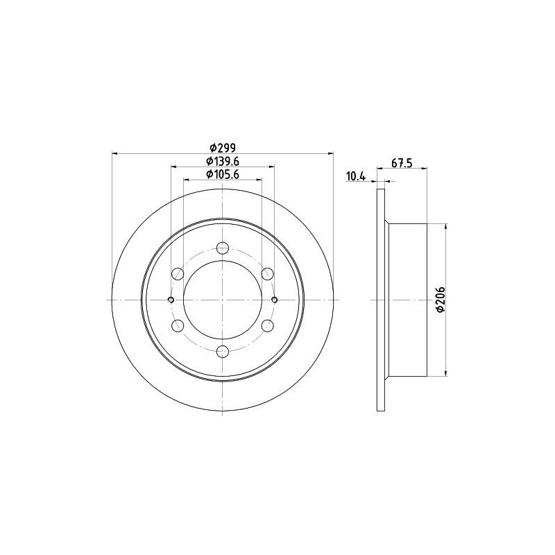 Disco freno asse anteriore - HELLA BRAKE