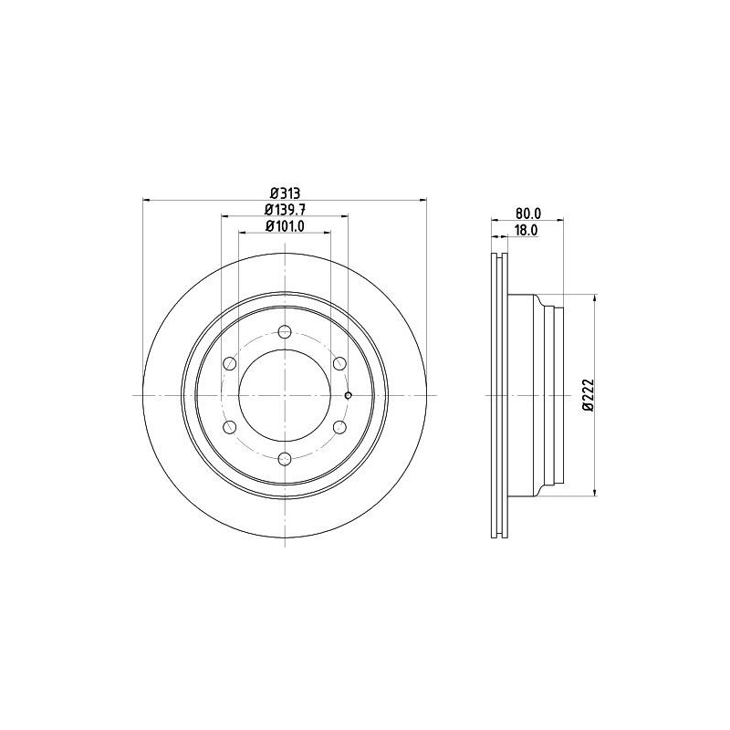 Disco freno asse posteriore - HELLA BRAKE