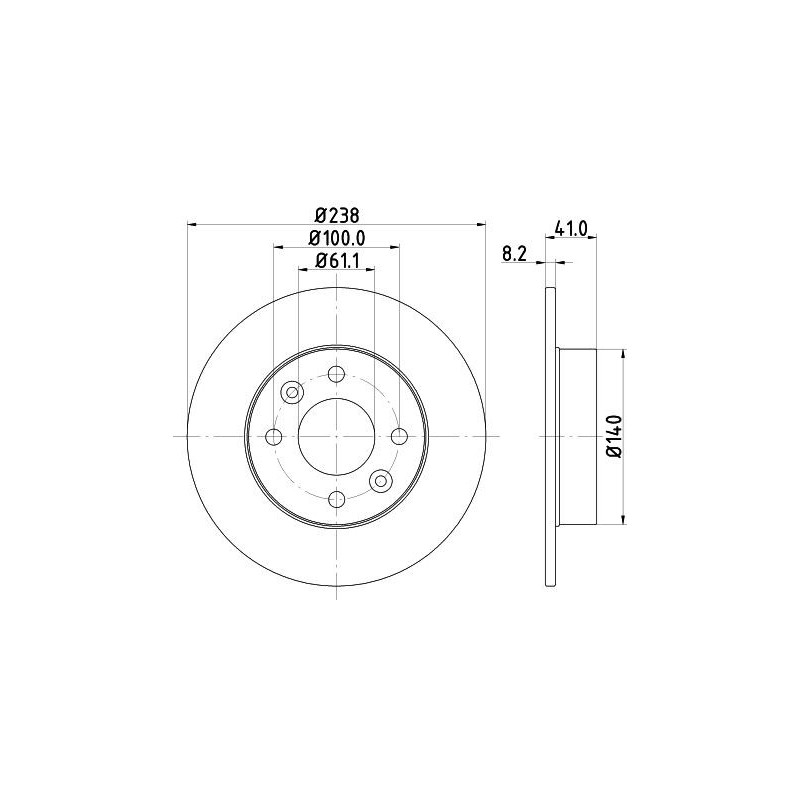 Disco freno asse anteriore - HELLA BRAKE