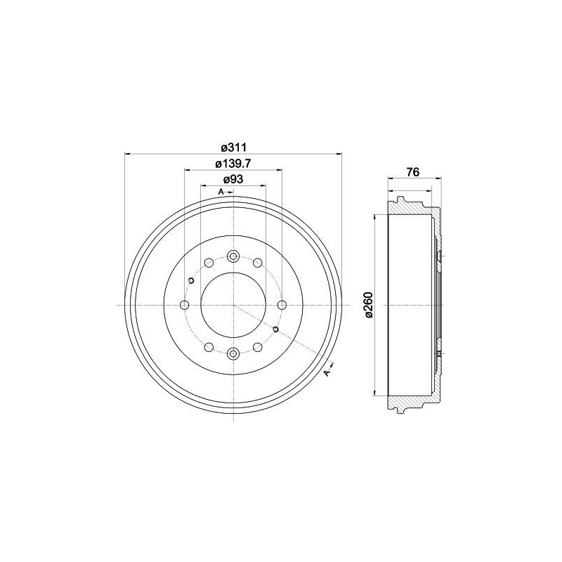 Tamburo freno - HELLA BRAKE