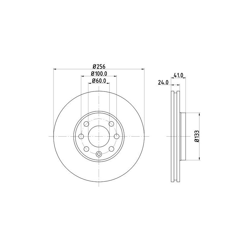 Disco freno asse anteriore - HELLA BRAKE