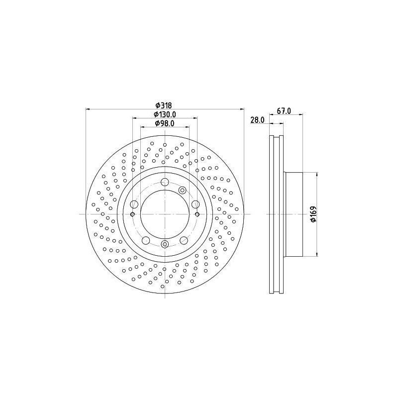 Disco freno asse anteriore - HELLA BRAKE