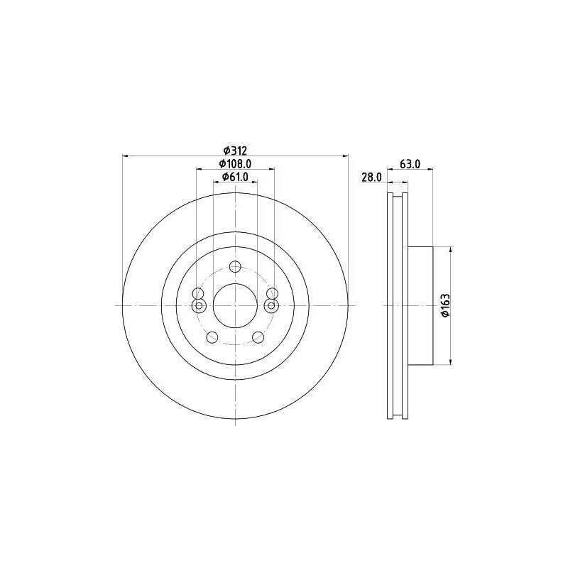 Disco freno asse anteriore - HELLA BRAKE