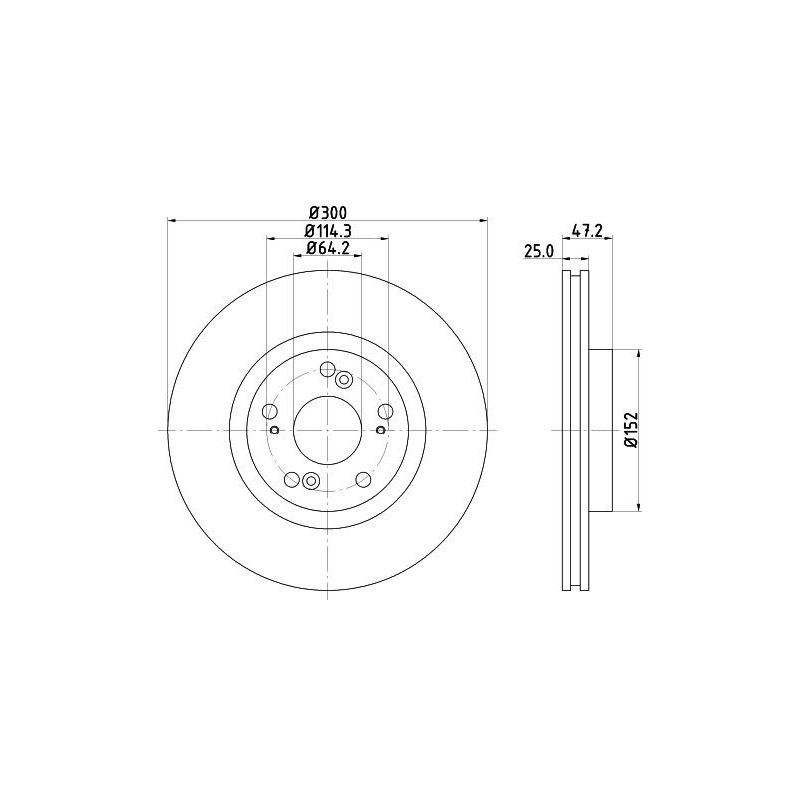 Disco freno asse anteriore - HELLA BRAKE