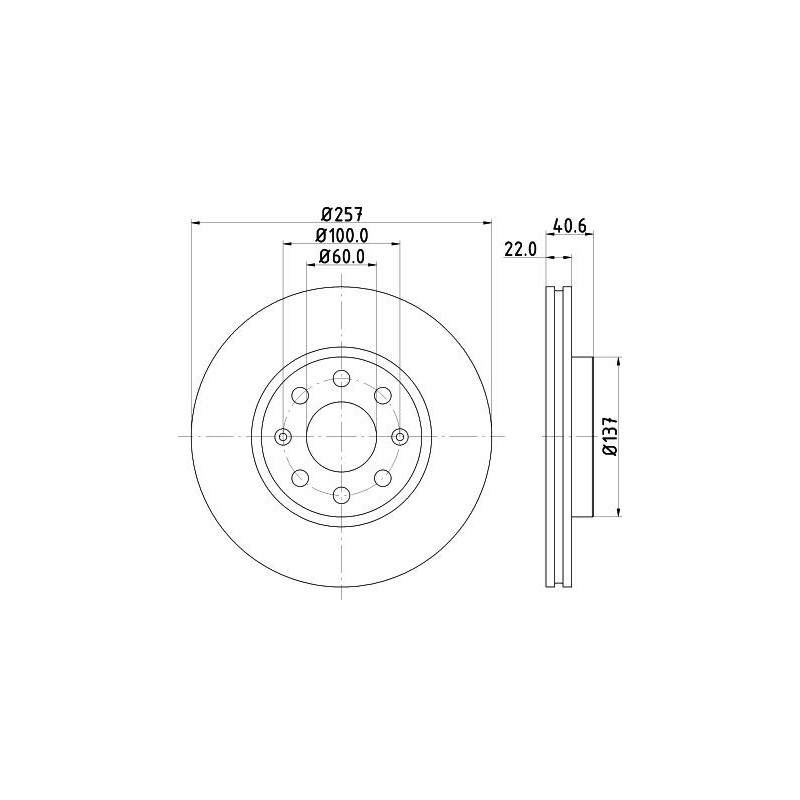 Disco freno asse anteriore - HELLA BRAKE