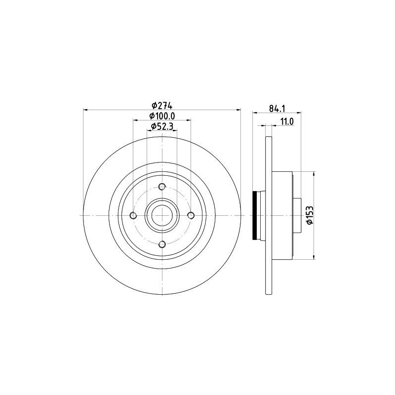 Disco freno asse posteriore - HELLA BRAKE