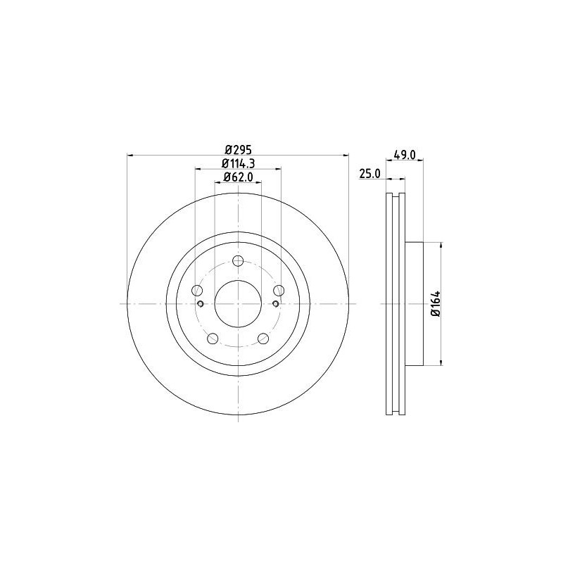 Disco freno asse anteriore - HELLA BRAKE
