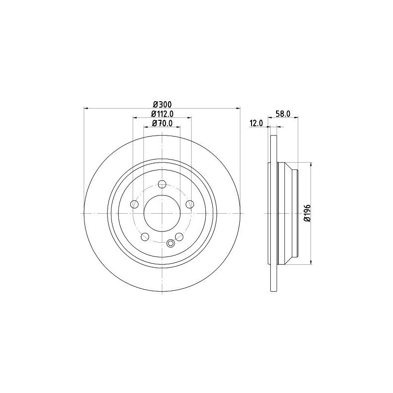 Disco freno asse posteriore - HELLA BRAKE