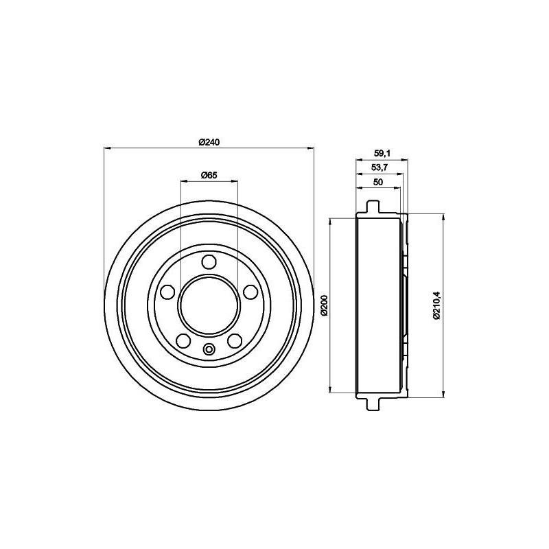 Tamburo freno - HELLA BRAKE
