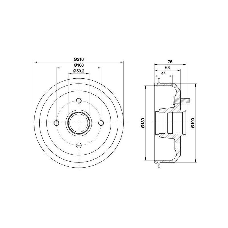 Tamburo freno - HELLA BRAKE