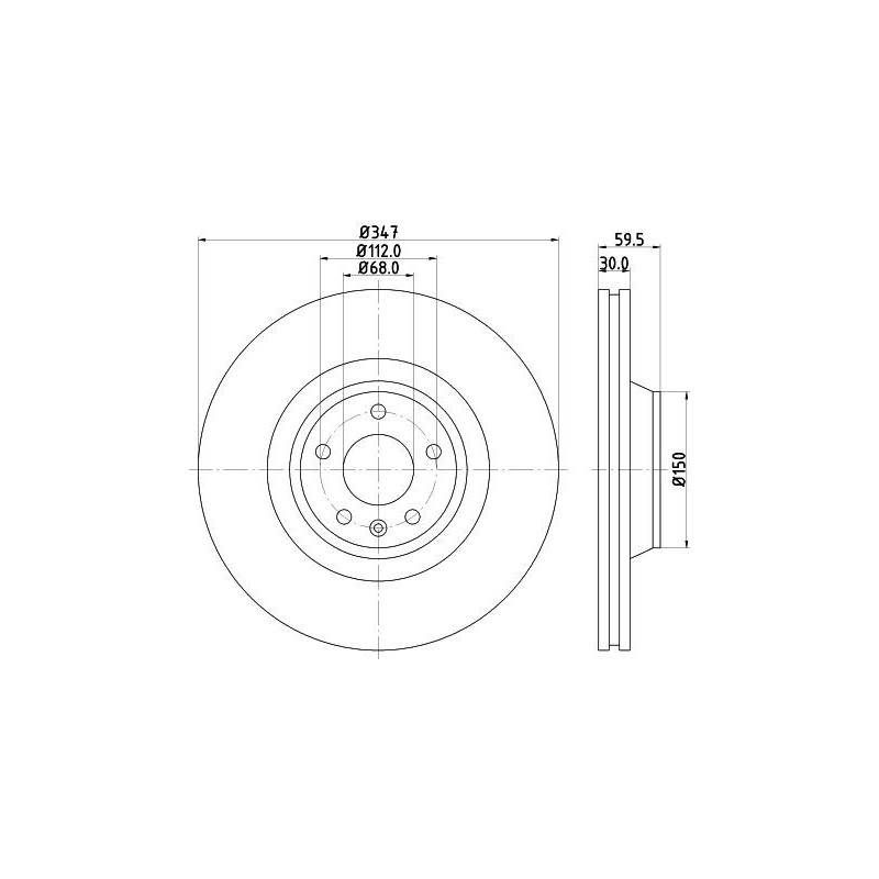 Disco freno asse anteriore - HELLA BRAKE