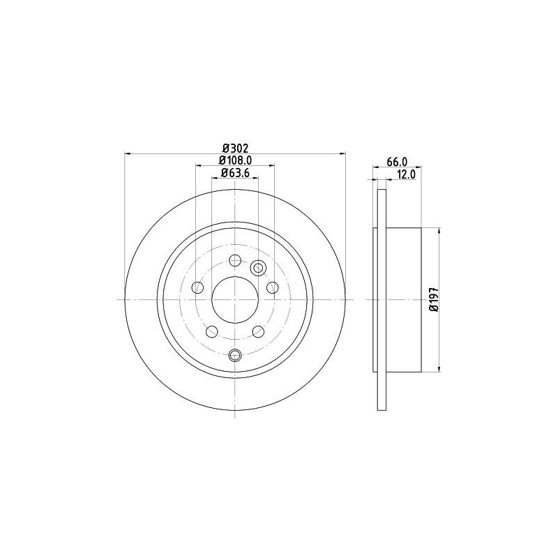 Disco freno asse posteriore - HELLA BRAKE
