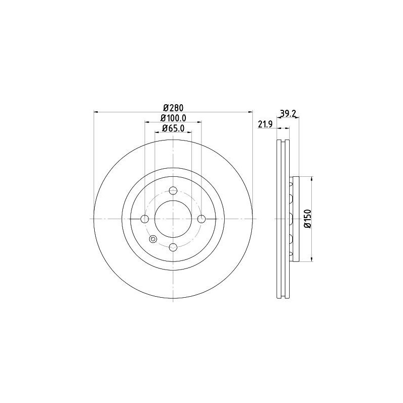 Disco freno asse anteriore - HELLA BRAKE