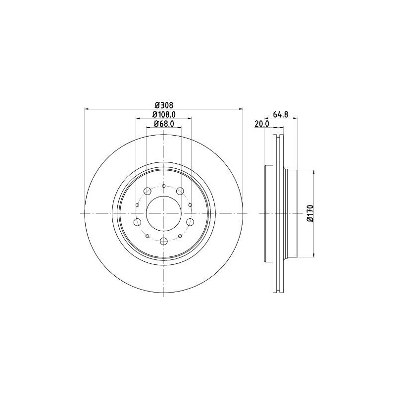 Disco freno asse posteriore - HELLA BRAKE