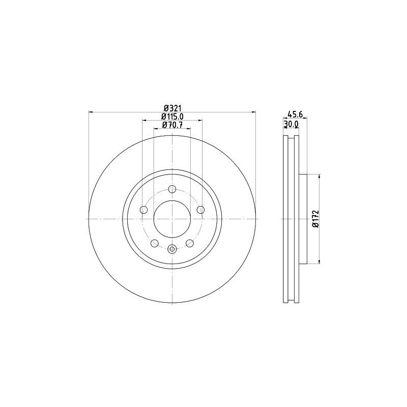 Disco freno asse anteriore - HELLA BRAKE
