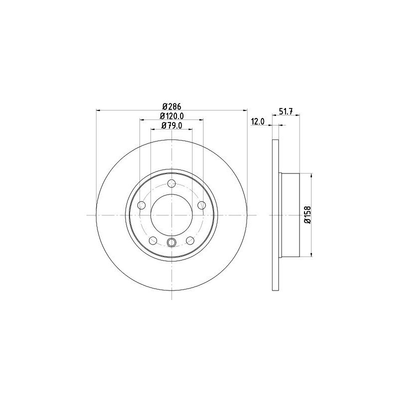 Disco freno asse anteriore - HELLA BRAKE