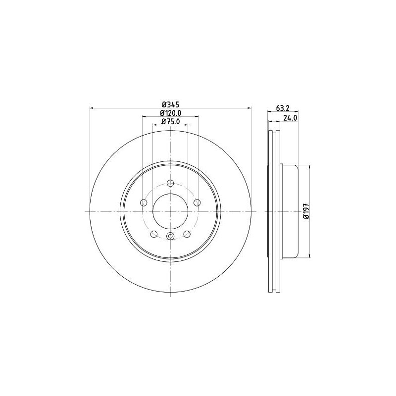 Disco freno asse posteriore - HELLA BRAKE