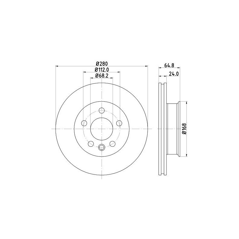 Disco freno asse anteriore - HELLA BRAKE