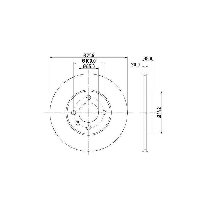 Disco freno asse anteriore - HELLA BRAKE