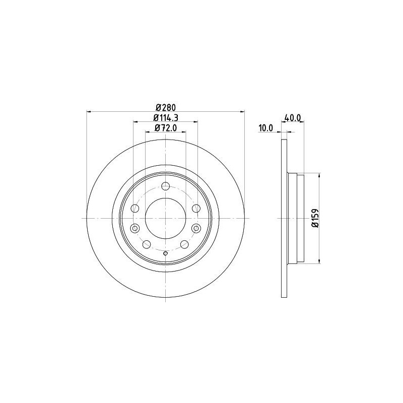 Disco freno asse posteriore - HELLA BRAKE