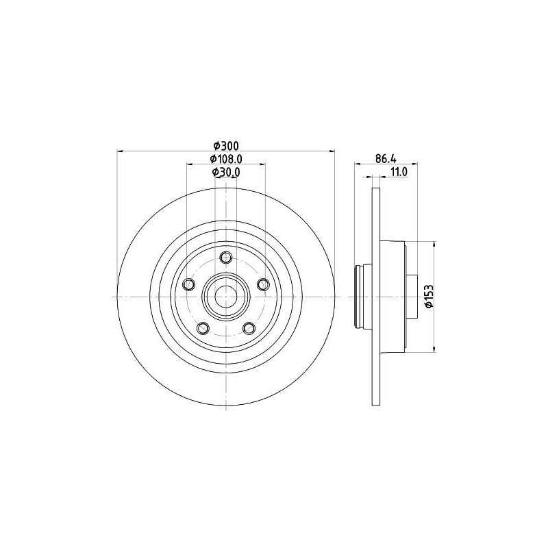 Disco freno asse posteriore - HELLA BRAKE