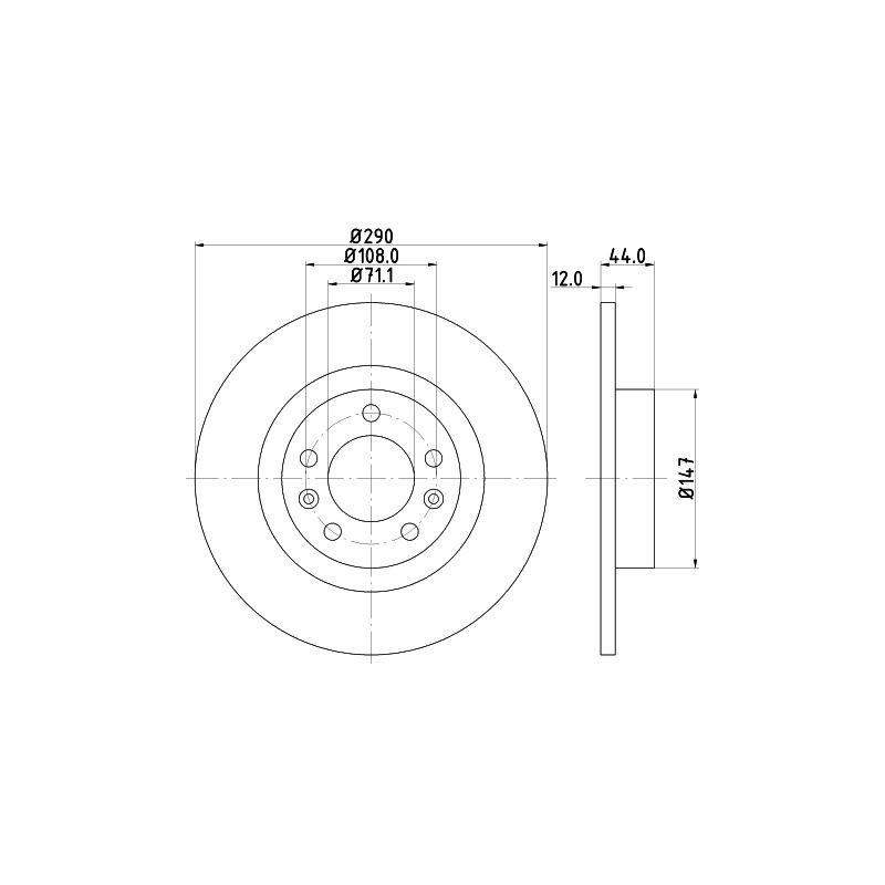 Disco freno asse posteriore - HELLA BRAKE